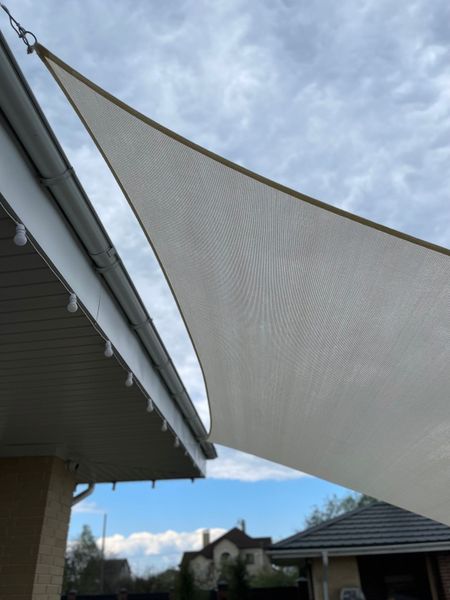 Sun shade sail ShadeRoof 4m x 5m rectangle, beige, UV block 95%