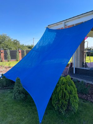 Sun shade sail ShadeRoof 4m x 4m square,blue, UV block 95%, 140 gr/m2
